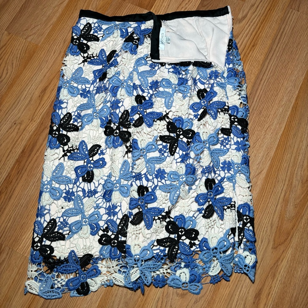 Lucy Paris Skirt Womans Floral Multicolor Zip Size S Knee Length - Picture 2 of 6